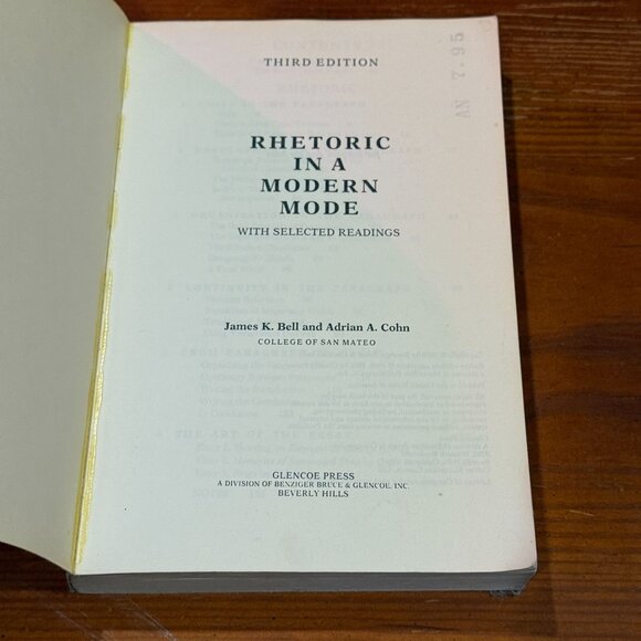 Rhetoric In A Modern Mode Third Edition By Bell & Cohn - Picture 3 of 4
